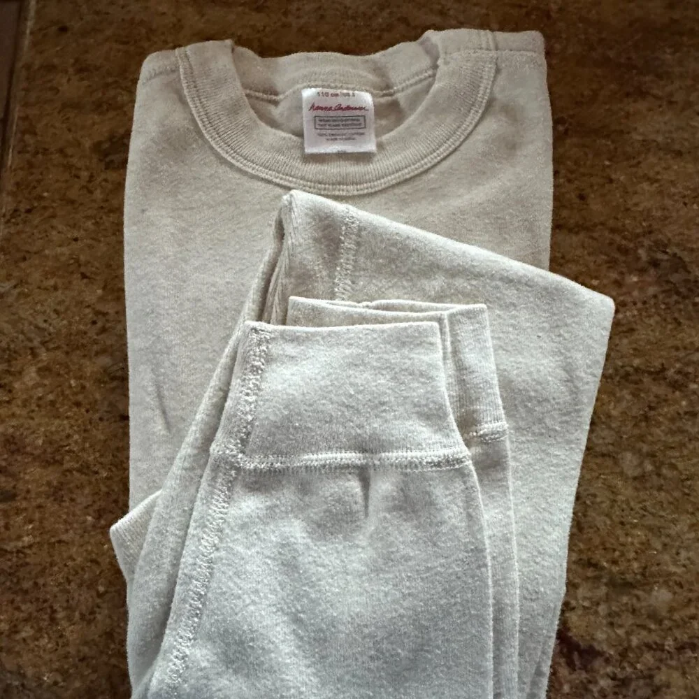 Hanna Anderson Organic Cotton' Pajama Set Girls 5 EUC